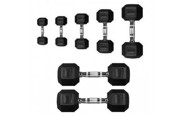 Гантель 35кг Perform Better Rubber Encased Hex Dumbbells 4137-35\BK-35-00 600_380