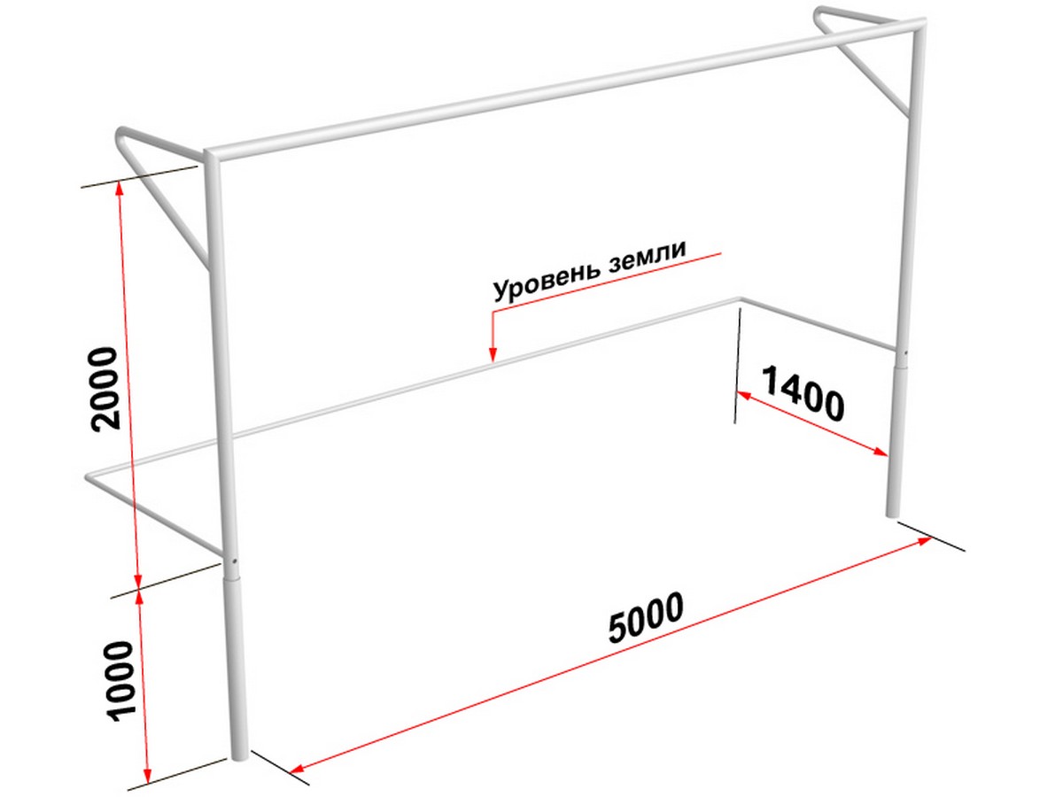 Ворота футбольные юниорские с консолями (500х200 см) Glav 15.101 1200_900