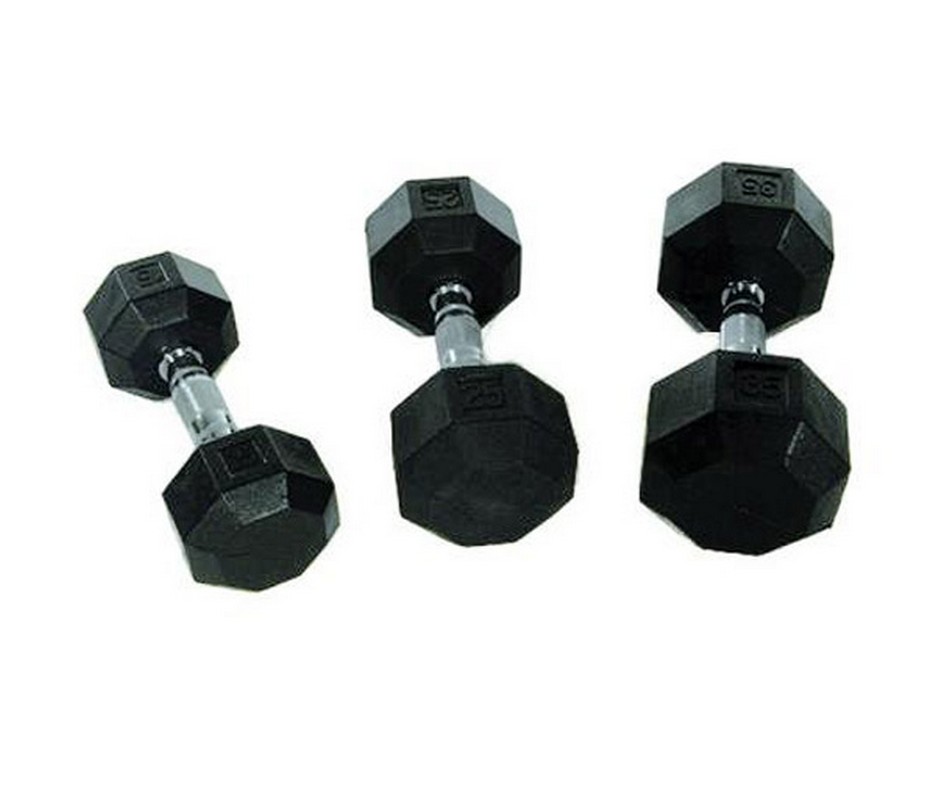 Гантель 7,5кг Perform Better Rubber Encased Hex Dumbbells 4137-7.5\BK-07-00 936_800