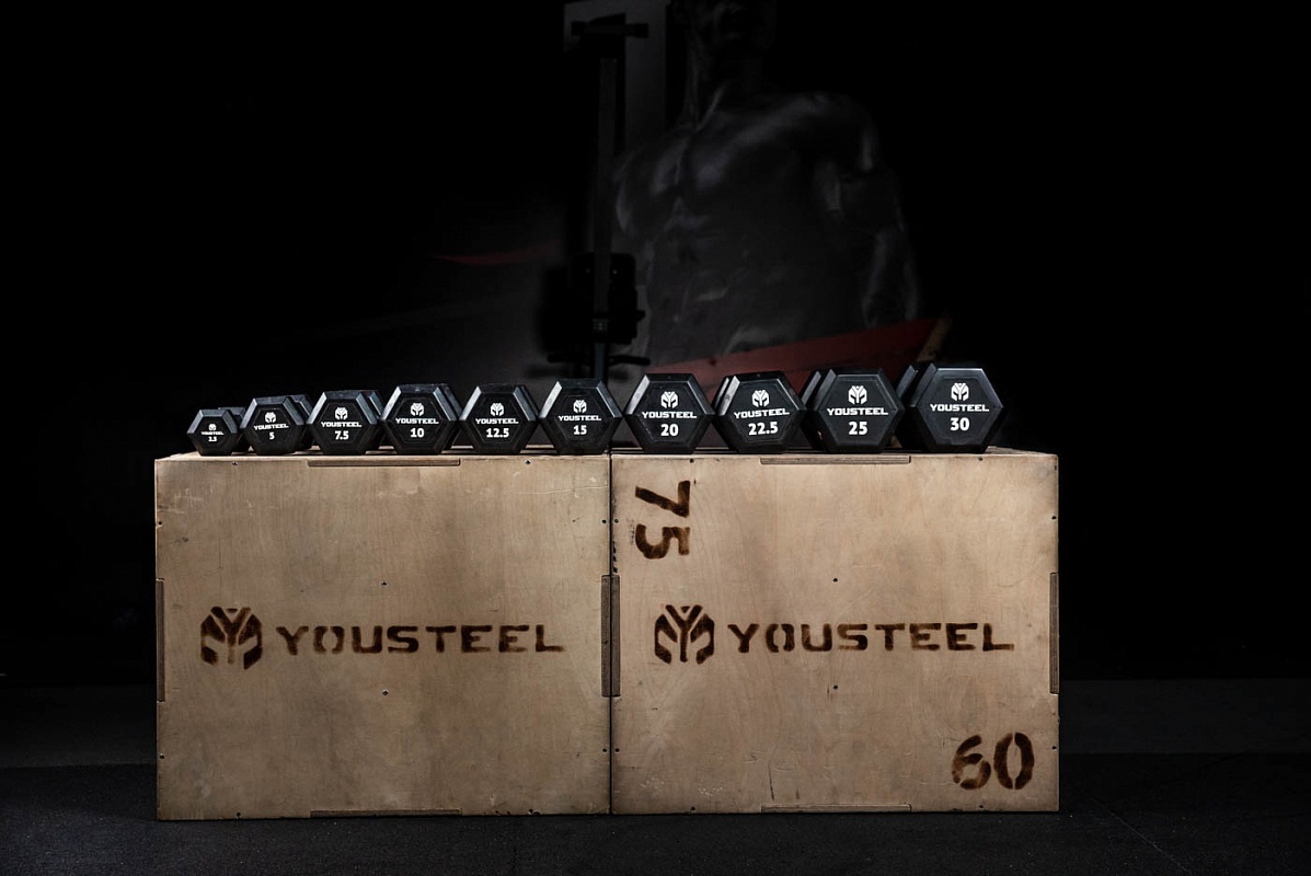 Гантель обрезиненная YouSteel HEX DB 25 кг 1197_800