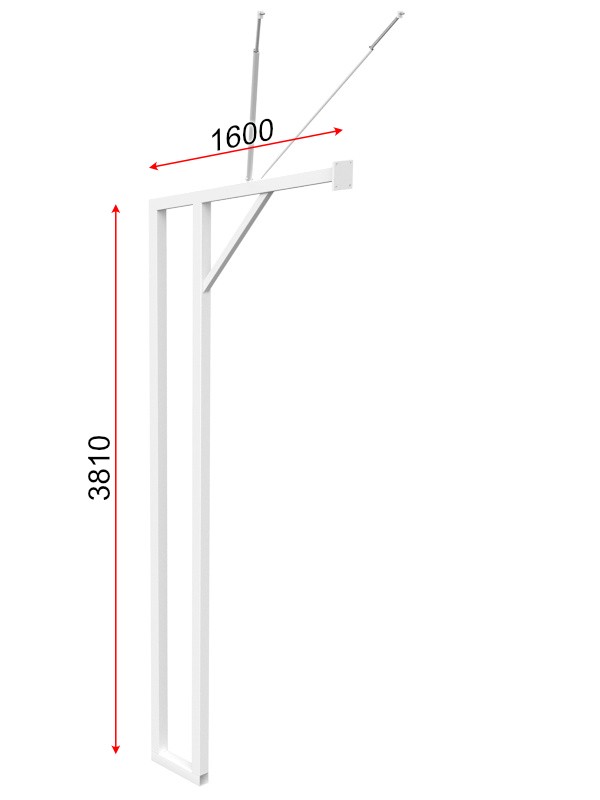 Стойка баскетбольная двухопорная, вынос 1200 мм Glav 01.109-1200 600_800